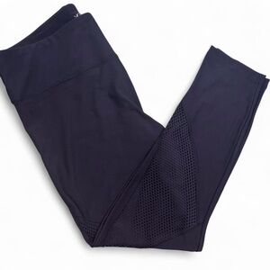 Vogo Athletica Blue leggings with fishnet detail
